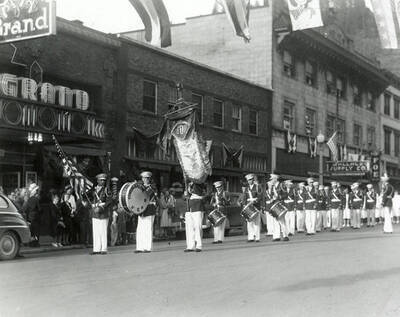The Coeur d'Alene FOE 486 drill team at the Eagles Convention in Wallace, Idaho.