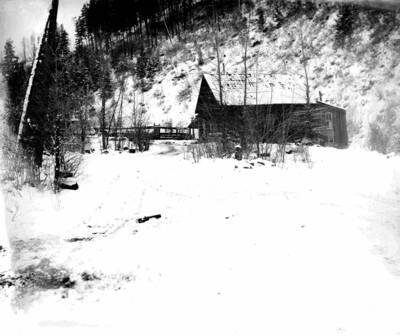 Snow covered road to Success Mine outside of Wallace, Idaho.