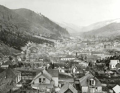 A view from above of Mullan, Idaho.