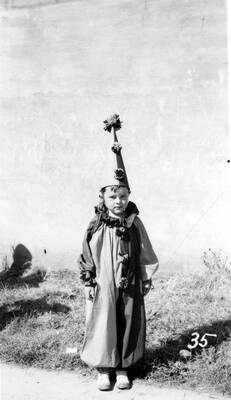 A child in costume during the 49'er Parade in Mullan, Idaho.