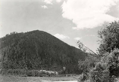 A photograph of the Silver Dollar Mine in Osburn, Idaho. Materials mined were copper, gold, lead, silver, and zinc.