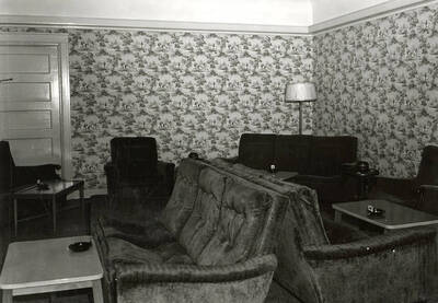 A view of the lounge at the Veterans Club in Wallace, Idaho.