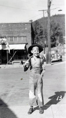 A child in costume during the 49'er Parade in Mullan, Idaho.
