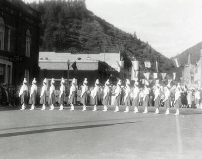 The Boise Ladies Auxiliary drill team at the Eagles Convention in Wallace, Idaho.