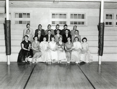 Group photo of the senior class at Wallace High School in Wallace, Idaho.
