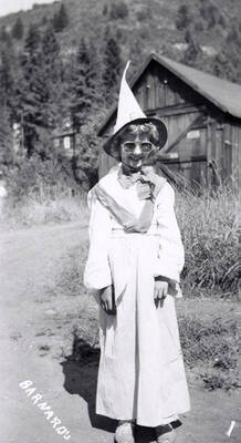 A child in costume for the Mullan 49'er parade in Mullan, Idaho.