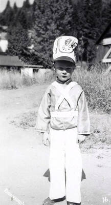A child in costume for the Mullan 49'er parade in Mullan, Idaho.