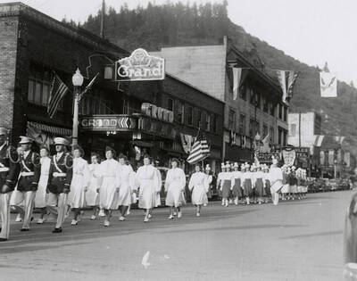 The Coeur d'Alene Ladies Auxiliary drill team at the Eagles Convention in Wallace, Idaho.
