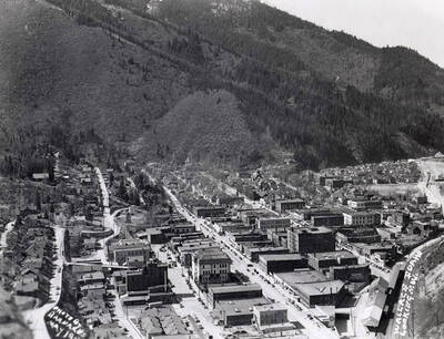 View of Wallace, Idaho when looking northwest.