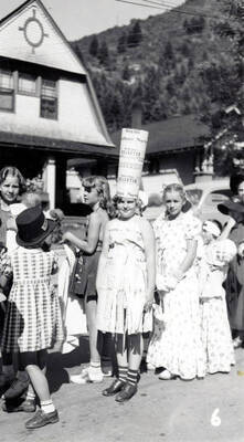 Children in costume during the 49'er Parade in Mullan, Idaho.