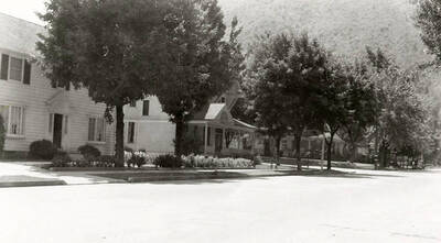 View of Pine Street, a residential street, in Wallace, Idaho.
