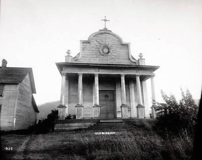 12 mi. W. of Kellogg, close up of a church