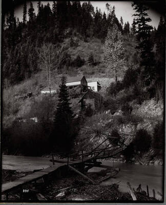 Charles H. Reeves shows home at foot- bridge and creek