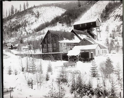 Winter scene, everything is cover in snow