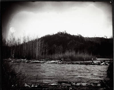 Picture of a small dam bottom right