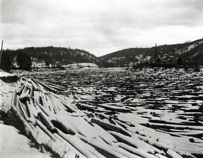Log Jam in Dudley, Idaho, January 13, 1921.