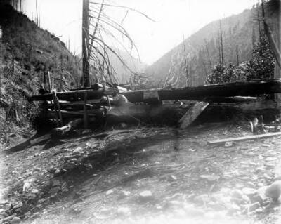 Image shows surrounding landscape around mining grounds.
