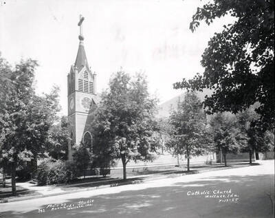 Image is of the St. Alphonsus Catholic Church in Wallace, Idaho, July 13, 1925.