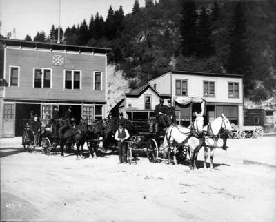 Image shows the Wallace Fire Department on Cedar Street, at the end of 7th Street, in 1907.