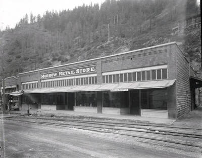 Exterior view of the Morrow Retail Store in Wallace, Idaho, 1925.