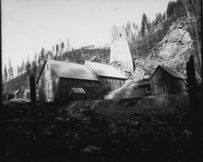 A picture looking up at the mill.