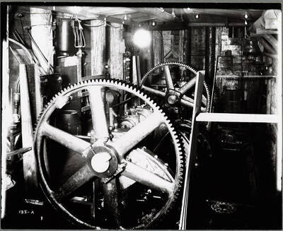 Mining machinery, Mine pump, at 12000 ft. level of Hecla Mine in Burke, Idaho