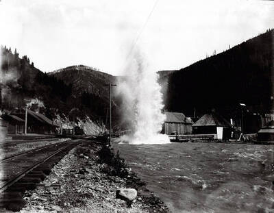 Image shows the cleaning of an unknown channel before 1902.
