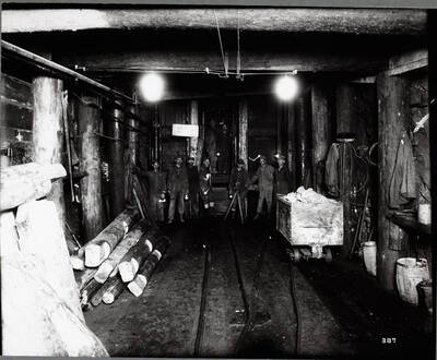 Interstate mill showing No. 7 level, showing group of men