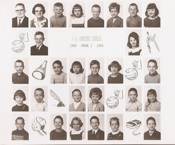 Class composite photographs from A. J. Winters Elementary School, Montpelier, Idaho  Row 1:  Mr. Lewis Teuscher,  Mrs. Claricee Anderson, Albert Dimick, Kelly Skinner, Brett Black, Beverly Cole, unknown, Cammy Stucki   Row 2:  James Price, Kathy Lewis   Row 3:  unknown, Bob Ochsenbein, Cindy Woolstenhulme, unknown, Elaine Feuschel, Tim Lyon  Row 4:  Shelly Dayton, Danny Ward, Jim KJeetch, unknown, Jerry Bentson, Lori Wuthrich   Row 5:  David Malcolm, Kenny Hardin, Leigh Schoper, Bill Larsen, Denise Jensen, Jody Kunz