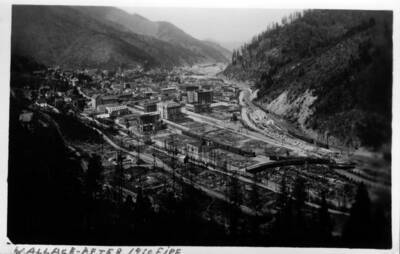 Postcard: description was handwritten on front, "Wallace after 1910 fire"