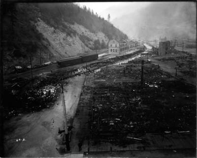Image of Wallace, Idaho after the fire of August 20, 1910.