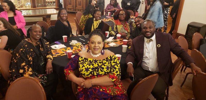 Dr. Sydney Freeman, Jr., Jessica Samuels, Mario Pile, and other attendees at the Association for Black Cultural Centers Conference.