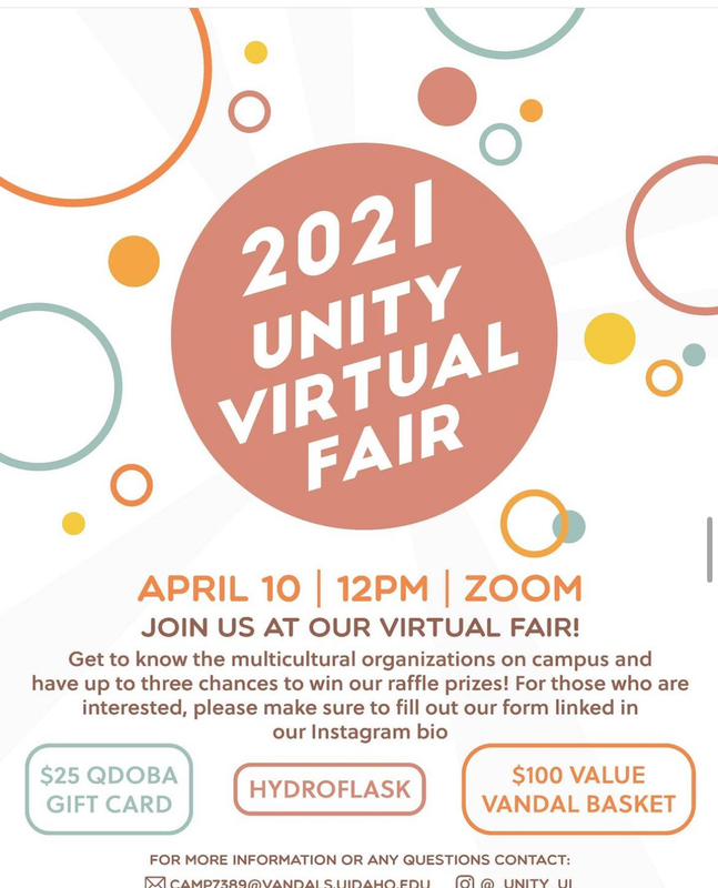 2021 Unity Virtual Fair to get to know the multicultural organizatiosn on the U of I campus.