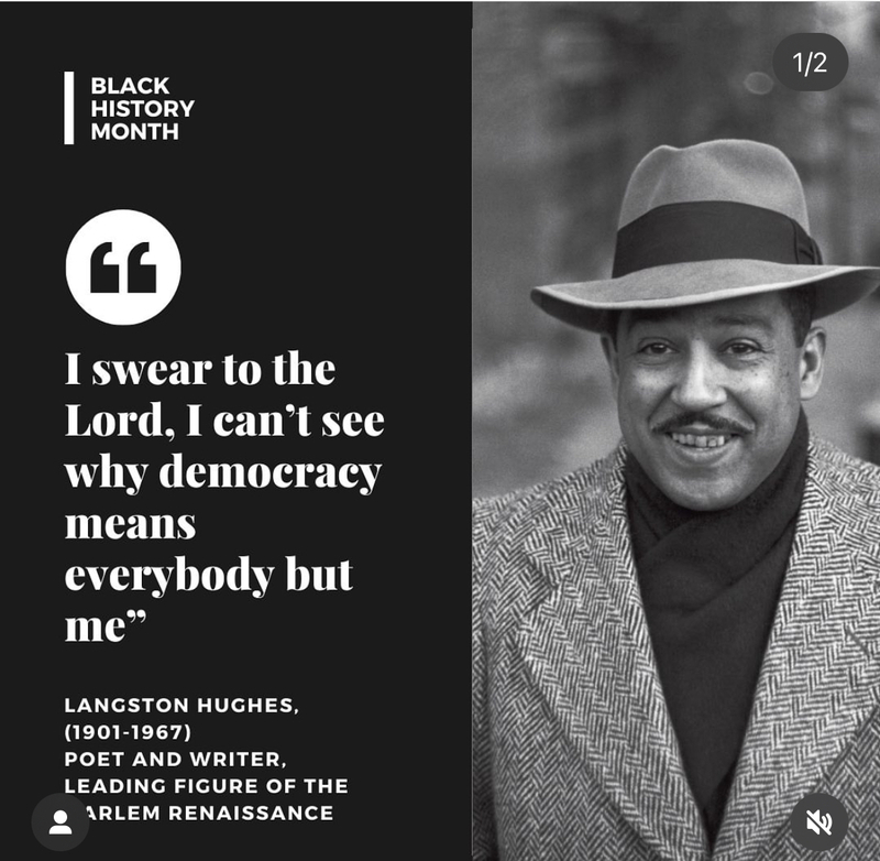 Featured quote from Langston Hughes for Black History Month