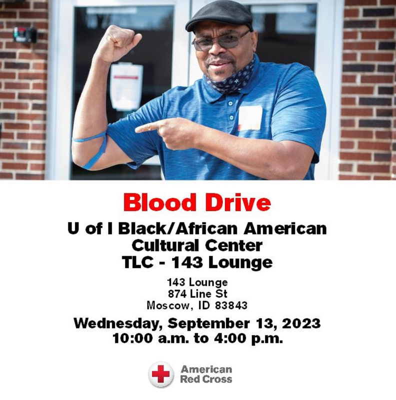Post for the U of I Black/African American Cultural Center Blood Drive on September 13, 2023.