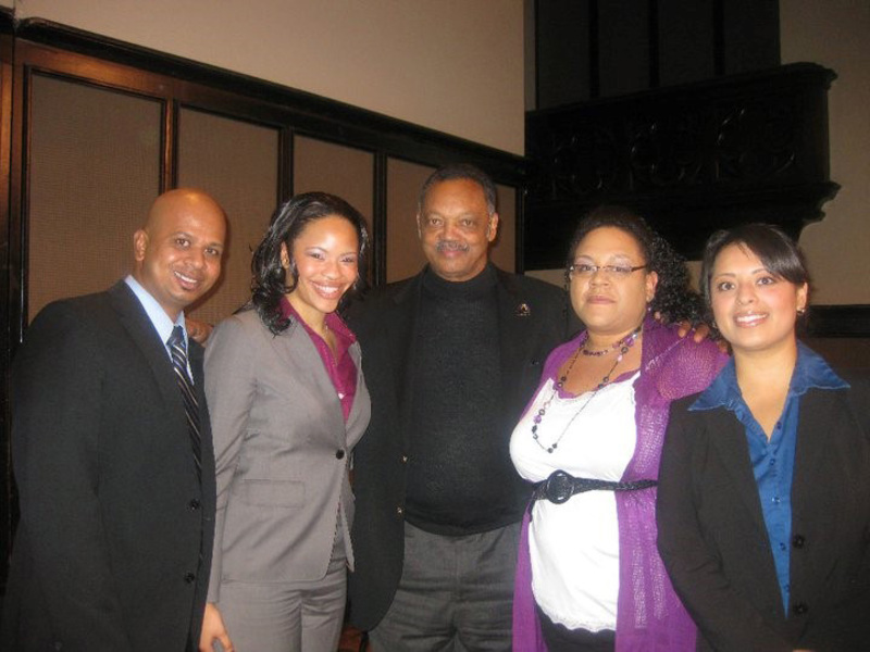Reverend Jesse Jackson, Jessica Samuels, and others at the University of Idaho Black History Month celebration in 2014.