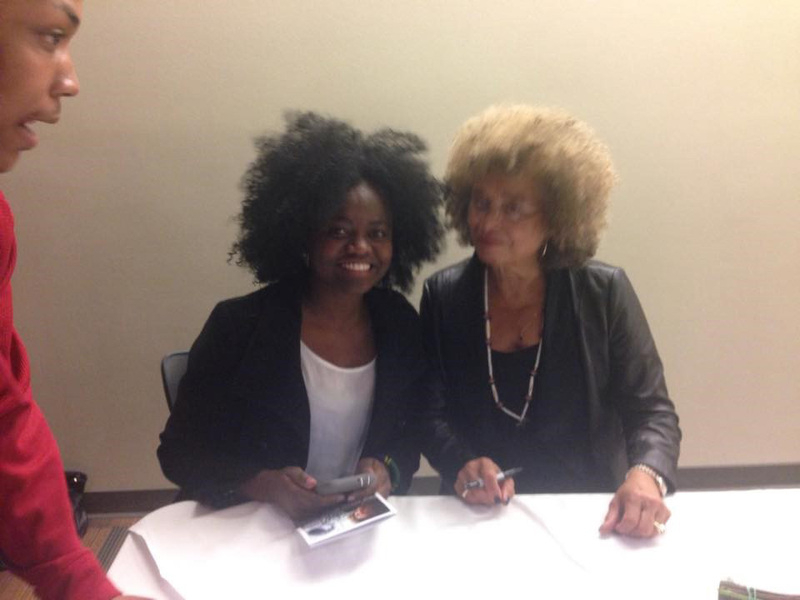 Black Student Union (BSU) student and Angela Davis, Civil Rights activist and icon, at 2015 Martin Luther King Jr. Community Celebration at WSU.