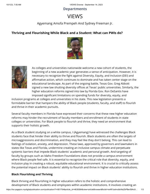 First published article by the U of I Black Research Institute for Flourishing and Thriving.