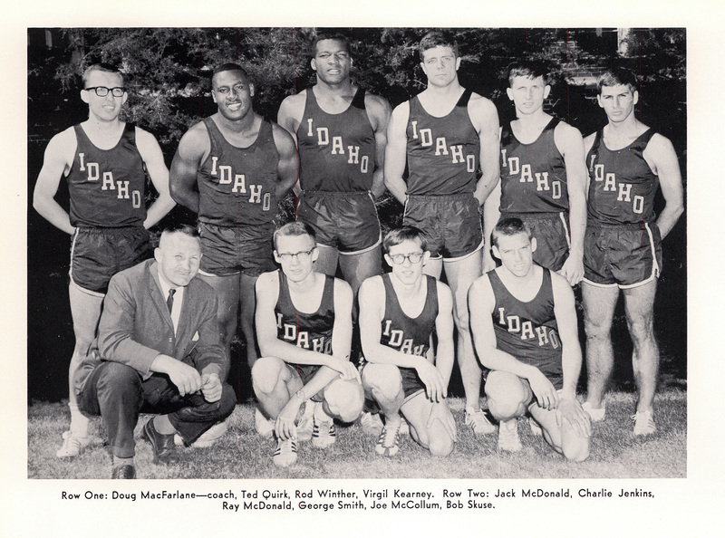 Track and Field team photo from the 1966 Gem yearbook. Ray McDonald is the third from the left in the second row.