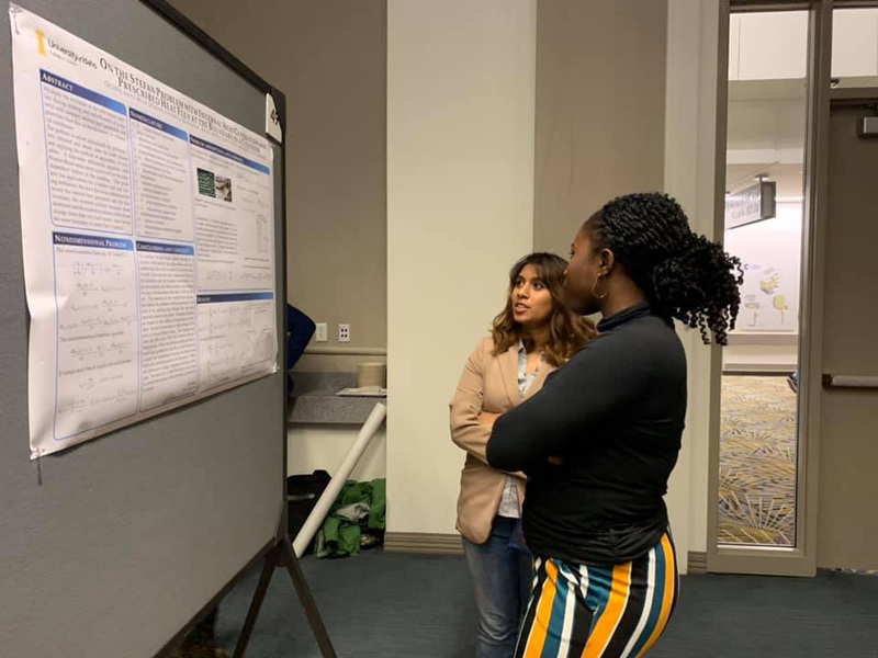 Student presents poster at the 2019 NSBE Convention in Detroit.