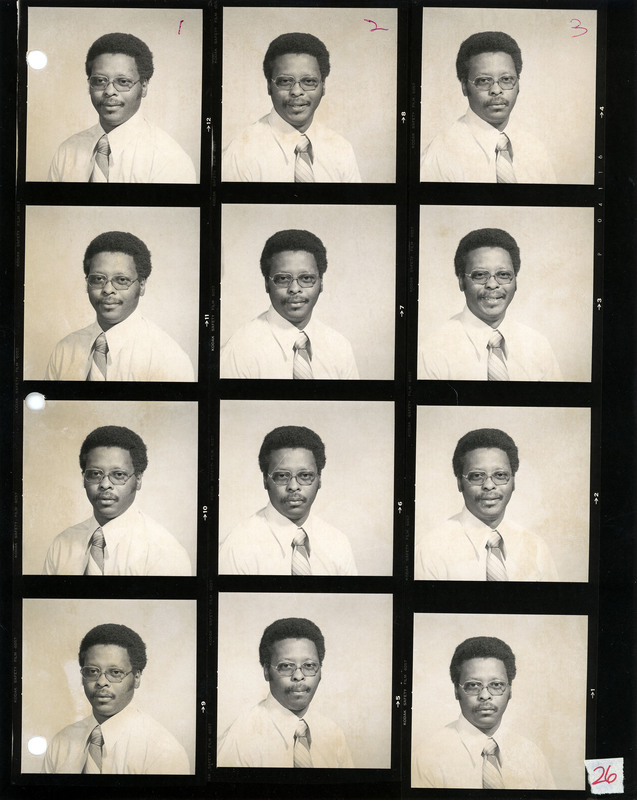 Photograph sheet for Jerome Mayfield when he was employed by the University of Idaho.