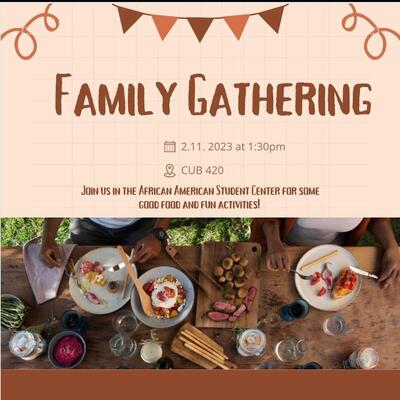 Flier advertising a family gathering during Black History Month