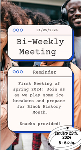 Bi-Weekly Meeting reminder-January 25th, 2024
