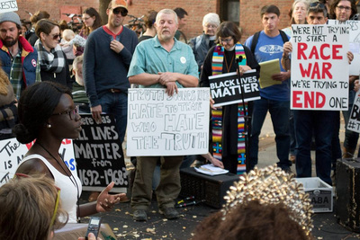 Black Lives Matter Protest in downtown Moscow circa 2018.