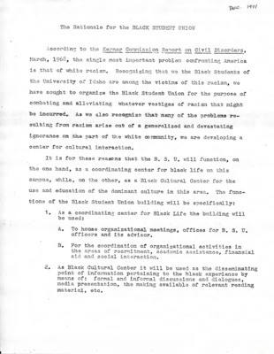 Document that states that the BSU is necessary for both acting as a coordinator for Black student life on campus and as a Black Cultural Center.