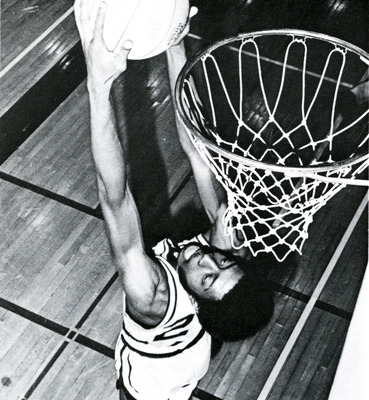 Overhead image of Chris Mcguire mid jump.