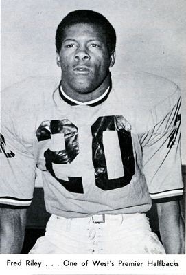 Portrait of Fred Riley, "One of the West's Premier Halfbacks."
