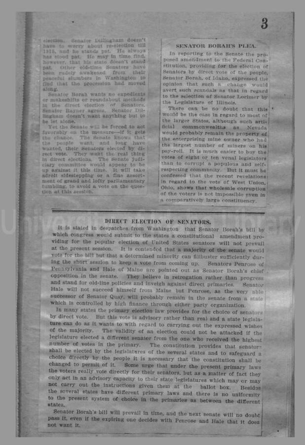 Politics - Direct Election of Senators, 1910-1913 Page 3
