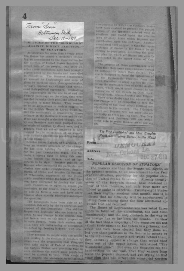 Politics - Direct Election of Senators, 1910-1913 Page 4