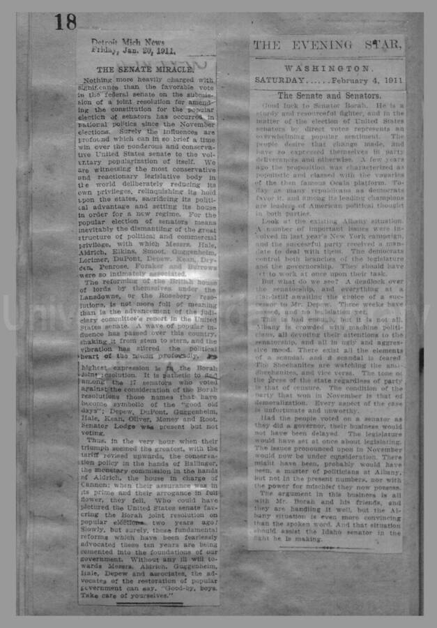 Politics - Direct Election of Senators, 1910-1913 Page 18